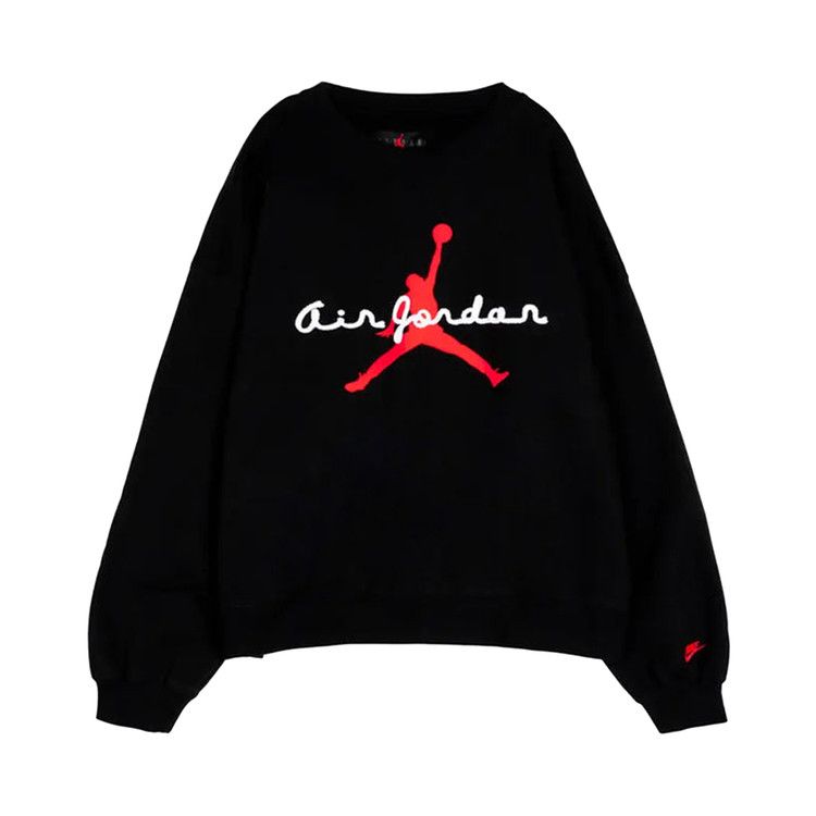 Air Jordan Brooklyn Fleece Crewneck Sweatshirt 'Black/Infrared 23'