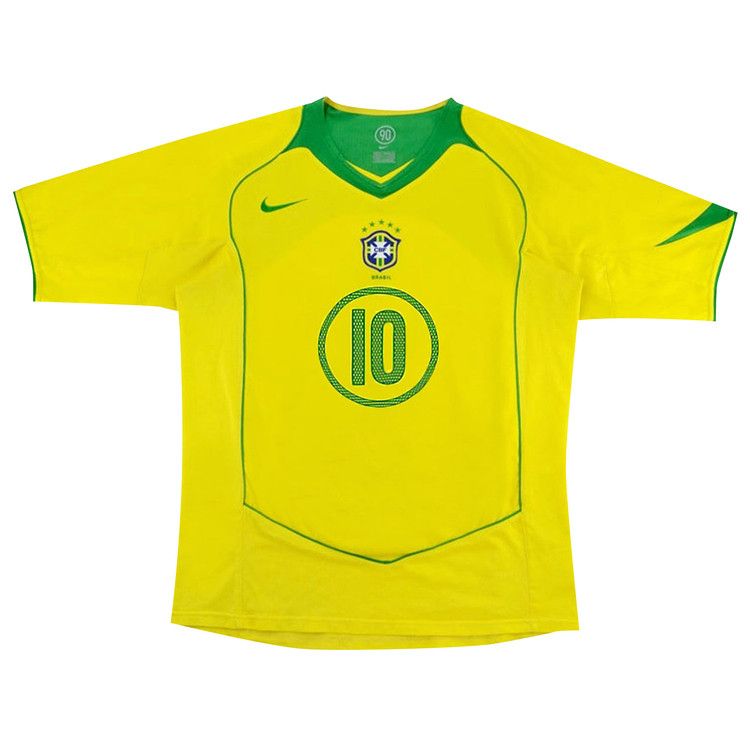Nike Brazil 2004 T90 Reissue Jersey Ronaldinho 10 'Opti Yellow/Apple Green'