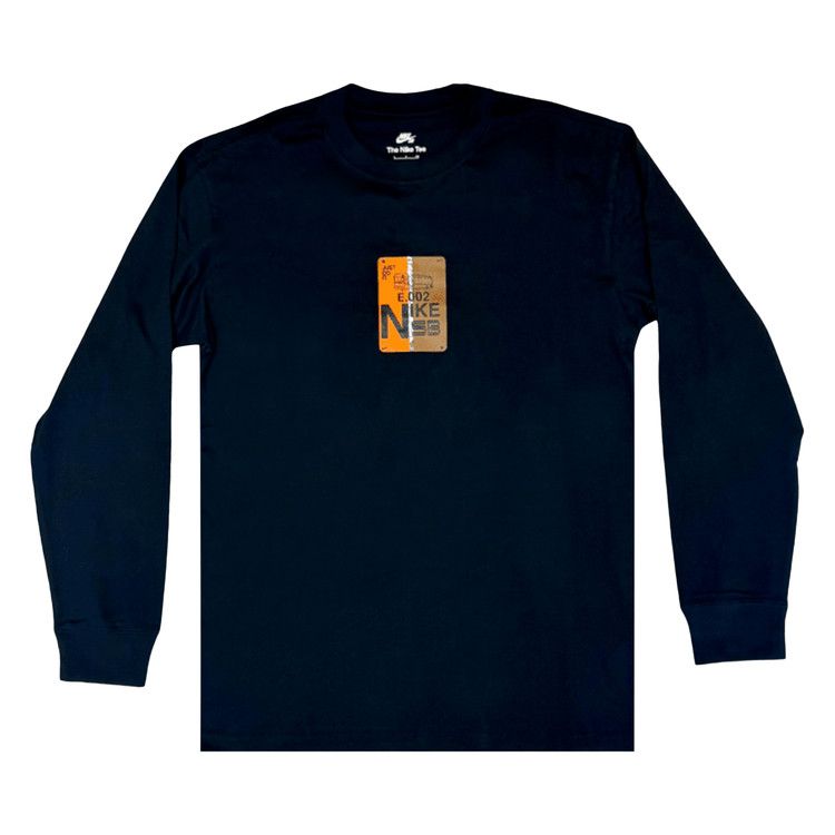 Nike Long-Sleeve Loose T-Shirt 'Black/Safety Orange'