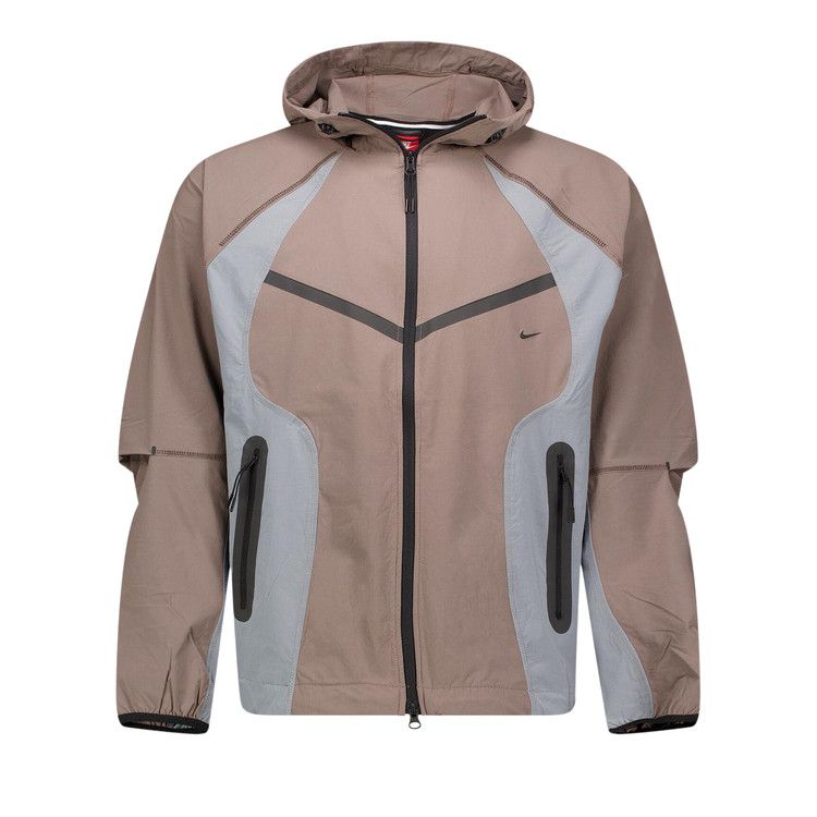 Nike Dri-FIT Woven Color Block Windrunner Loose Jacket 'Cave Stone/Cool Grey/Black'