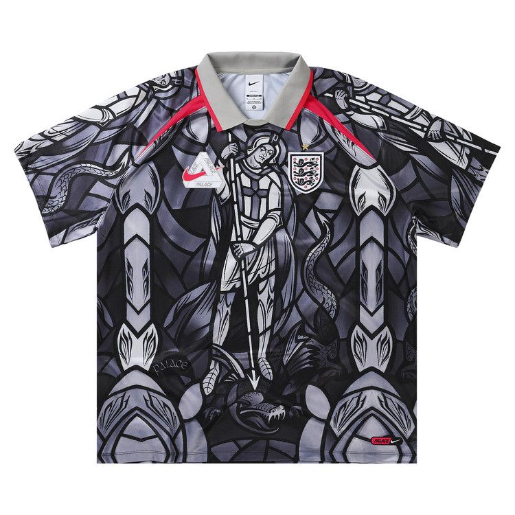 Palace x Nike England Dri-Fit Football Jersey 'Pewter Grey/Bright Crimson'