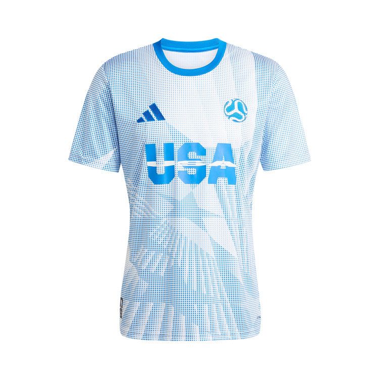 Adidas USA Jersey 'White/Glow Blue'