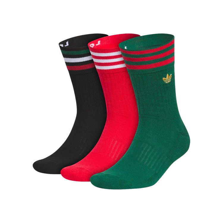 Adidas Originals U Mexico Roller 3-Pack Crew 'Black/Scarlet/Collegiate Green'