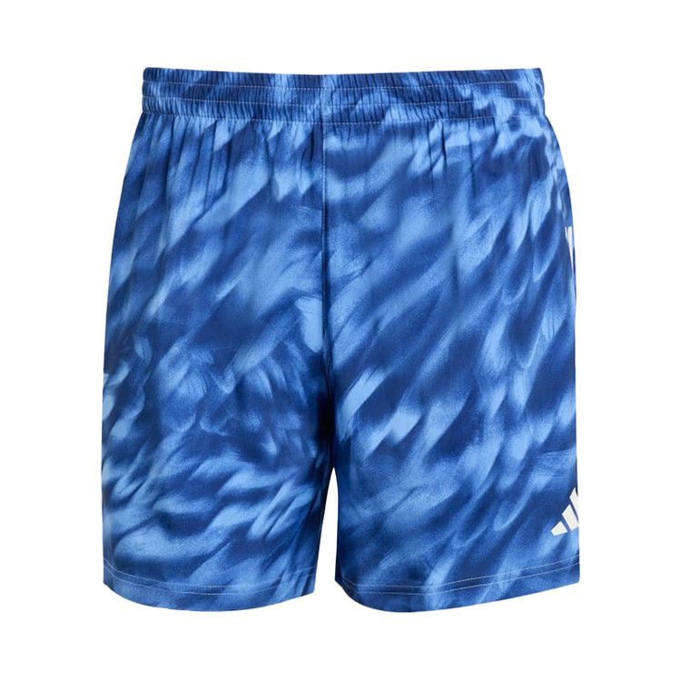 Adidas Own The Run Allover Print Shorts 'Blue Fusion/Dark Blue'