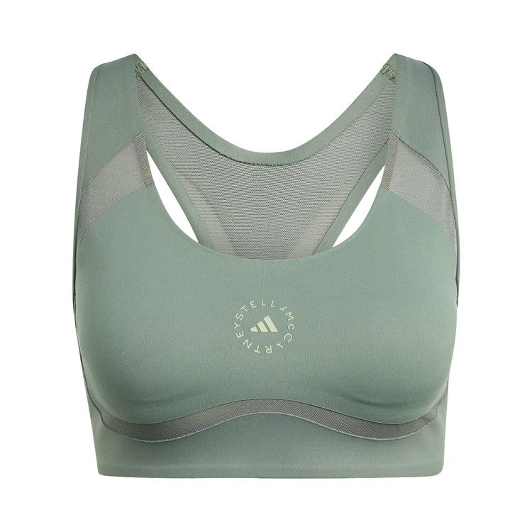 Adidas x Stella McCartney Power Impact Training Bra Medium Support 'Stone Green'