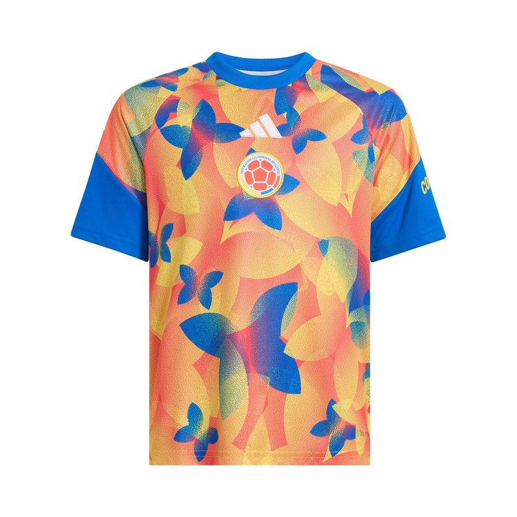 Adidas Colombia 26 Home Pre Match Jersey 'Glow Blue / Semi Lucid Red / Impact Yellow'