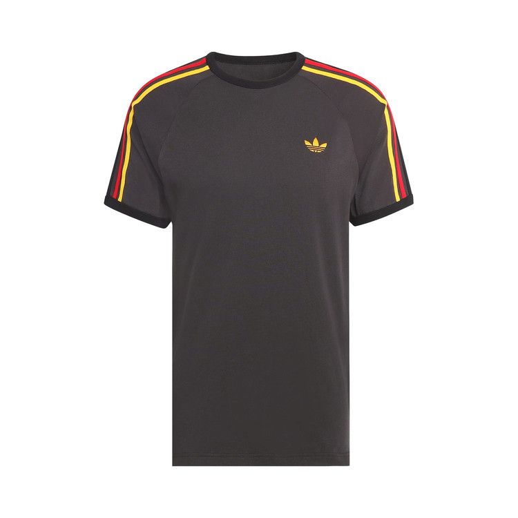 Adidas Originals 3-Stripes Tee 'Utility Black/Collegiate Gold/Power Red'