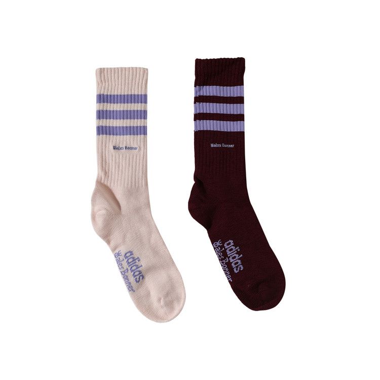 Adidas x Wales Bonner 3 Stripe Sock 'Maroon/Wonder Quartz'
