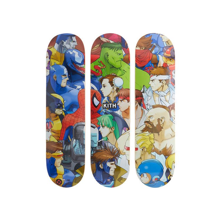 Kith x Marvel vs. Capcom Triptych Set of 3 Skate Deck 'Multicolor'