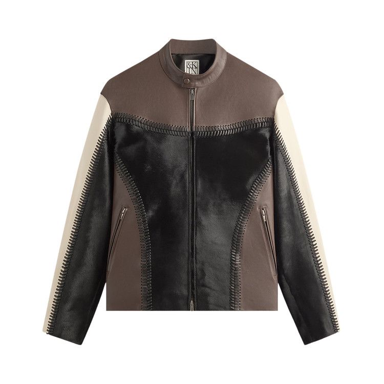 Kith &Kin Combo Leather Avari Moto Jacket 'Hickory'
