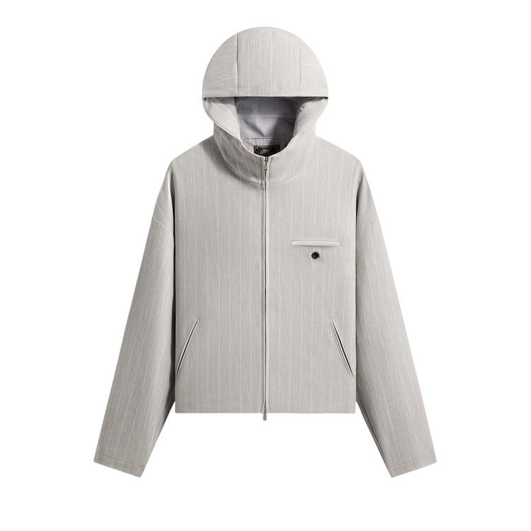 Kith Pinstripe Matteo Zip Up Hoodie 'Light Heather Grey'