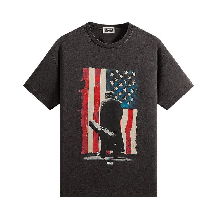 Kith Records For Johnny Cash American Flag Vintage Tee 'Black'