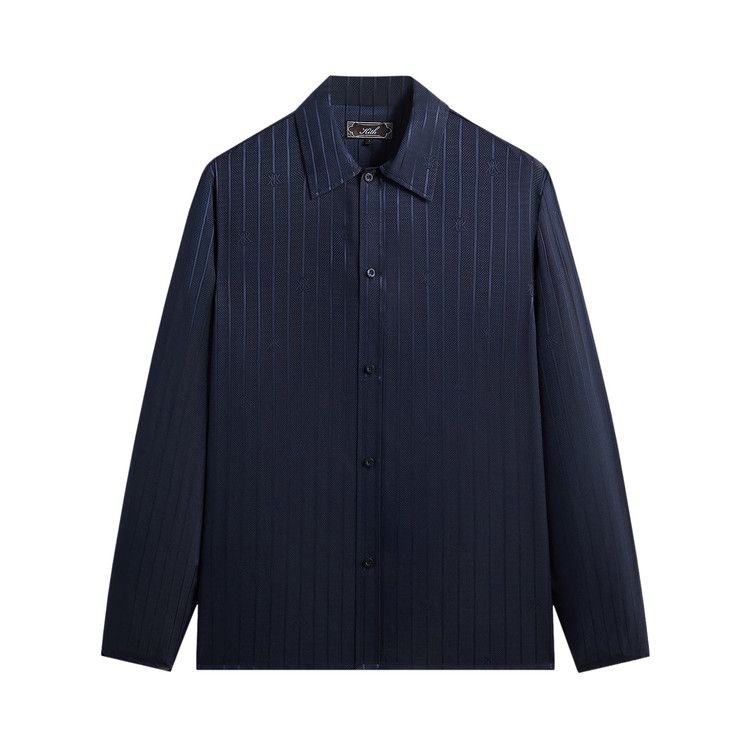 Kith Crest Logo Long Sleeve Boxy Collared Overshirt 'Nocturnal'