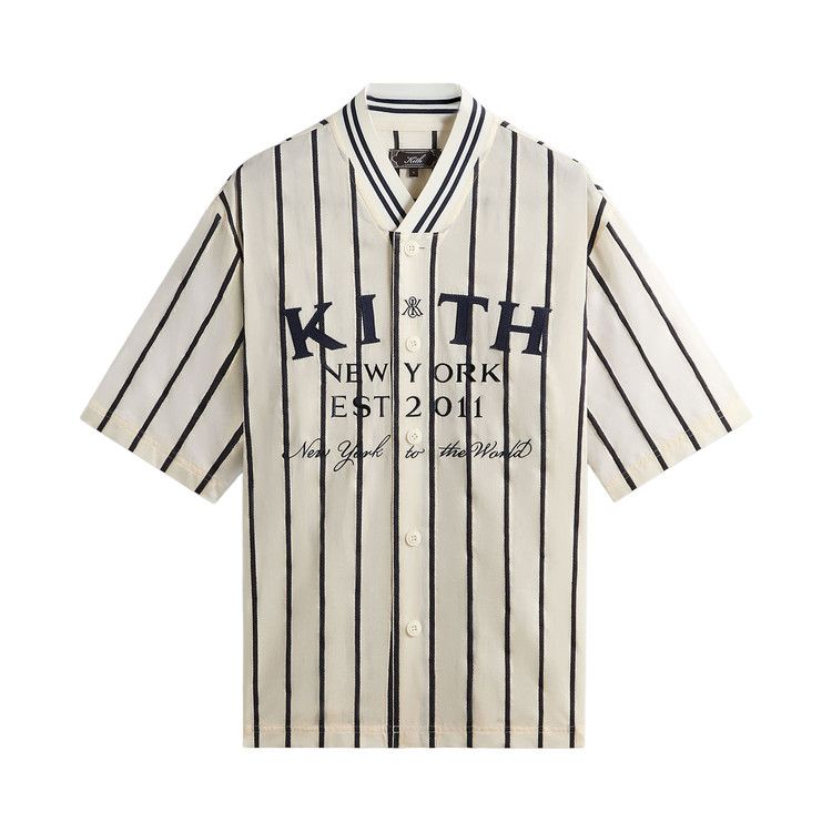 Kith Silk Linen Chenille Stripe Pacey Shirt 'Sandrift'