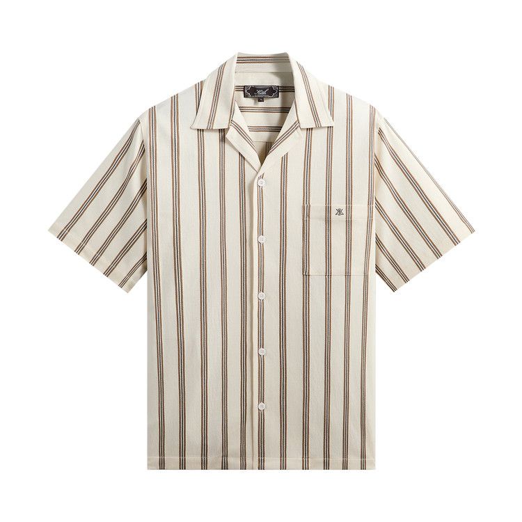 Kith Textured Stripe Thompson Camp Collar Shirt 'Sandalwood'
