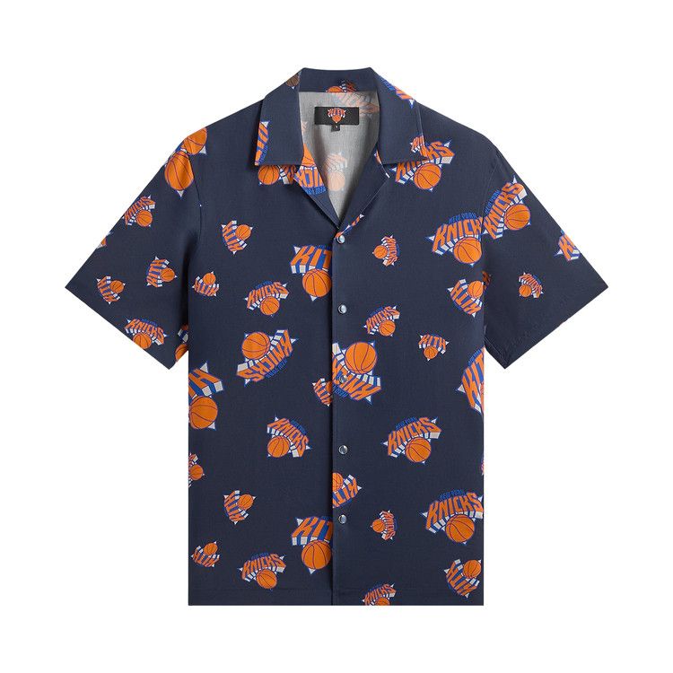 Kith For The New York Knicks Playoffs Thompson Camp Collar Shirt 'Nocturnal'