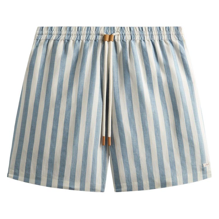 Kith Spun Silk Linen Stripe Kellen Short 'Light Indigo'