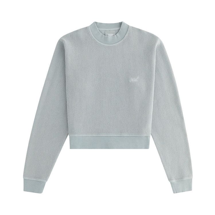 Kith Women Haylen Cropped Herringbone Terry Crewneck 'Palais'