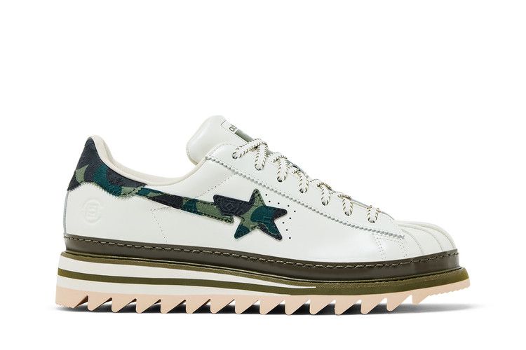 CLOT x BAPE x adidas Superstar 'Off White Olive Cargo'