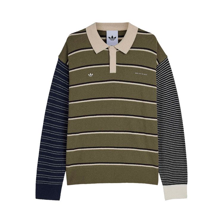 Adidas x Song For The Mute 007 Multi-Stripe Pattern T-Shirt 'Olive Strata/Alumina/Black'