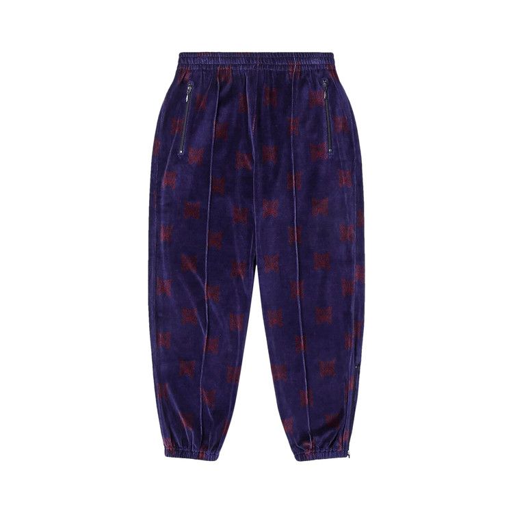 Needles Papillon Velour Zipped Track Pants 'Navy/Bordeaux'