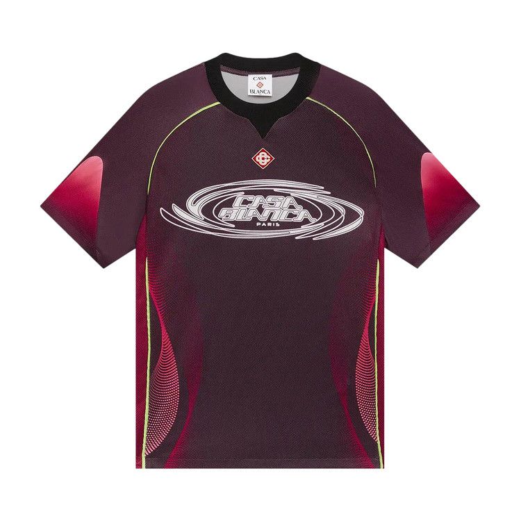 Casablanca Gradient Short-Sleeve Football Top 'Aubergine'