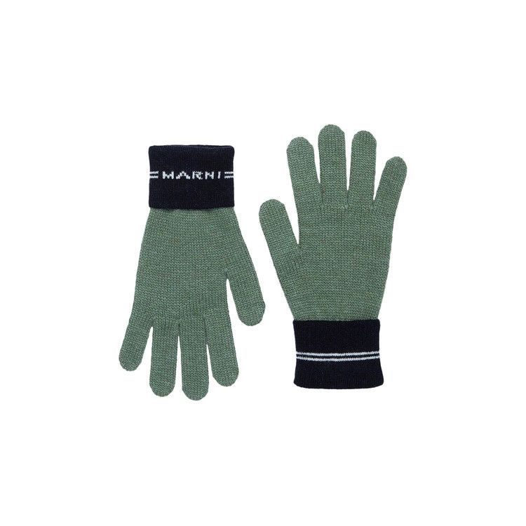 Marni Kids Mix Stripe Gloves 'Green/Black'