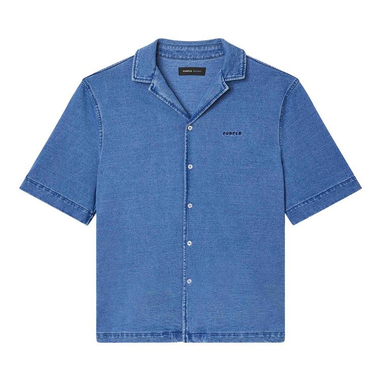 PURPLE BRAND Knit Camp Shirt 'Blue'