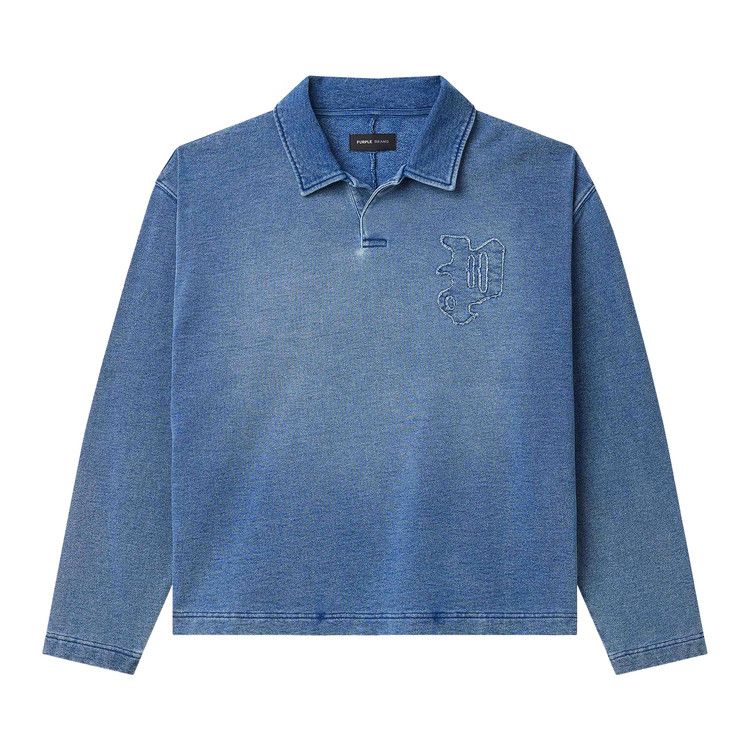 PURPLE BRAND Gothic P Rugby Shirt 'Blue'