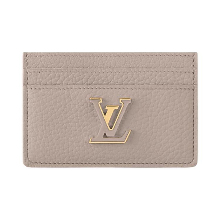 Louis Vuitton Capucines Card Holder 'Galet Beige Taurillon Leather'