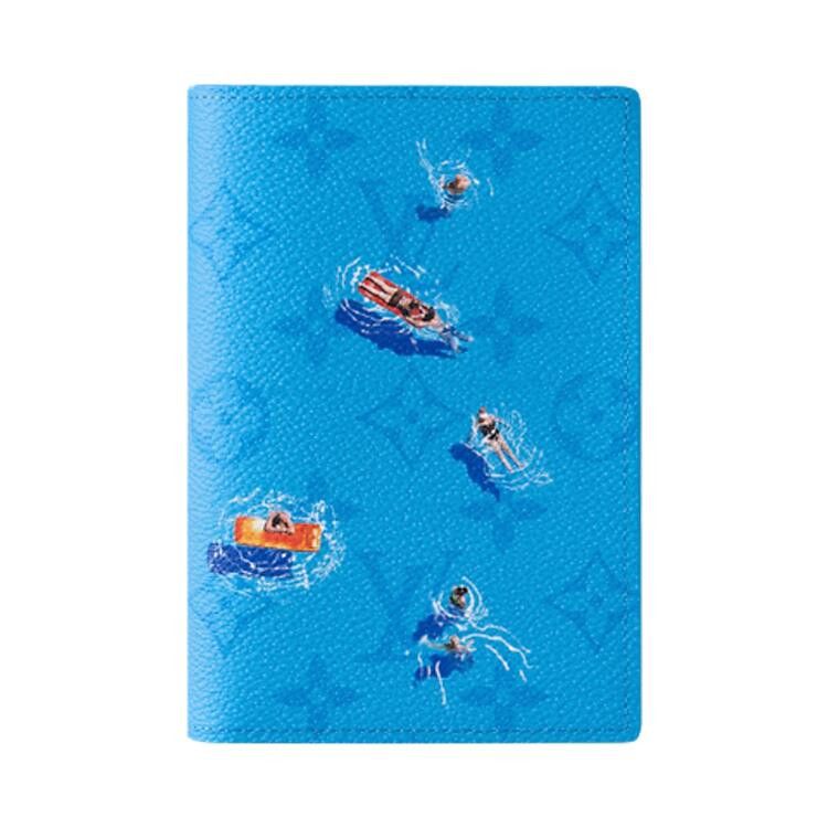 Louis Vuitton Passport Cover 'Pool Blue Monogram Canvas'