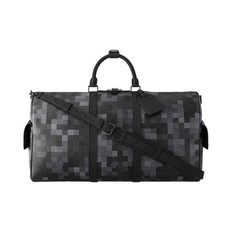 Louis Vuitton Keepall Bandouliere 50 'Black Damoflage Black Canvas'