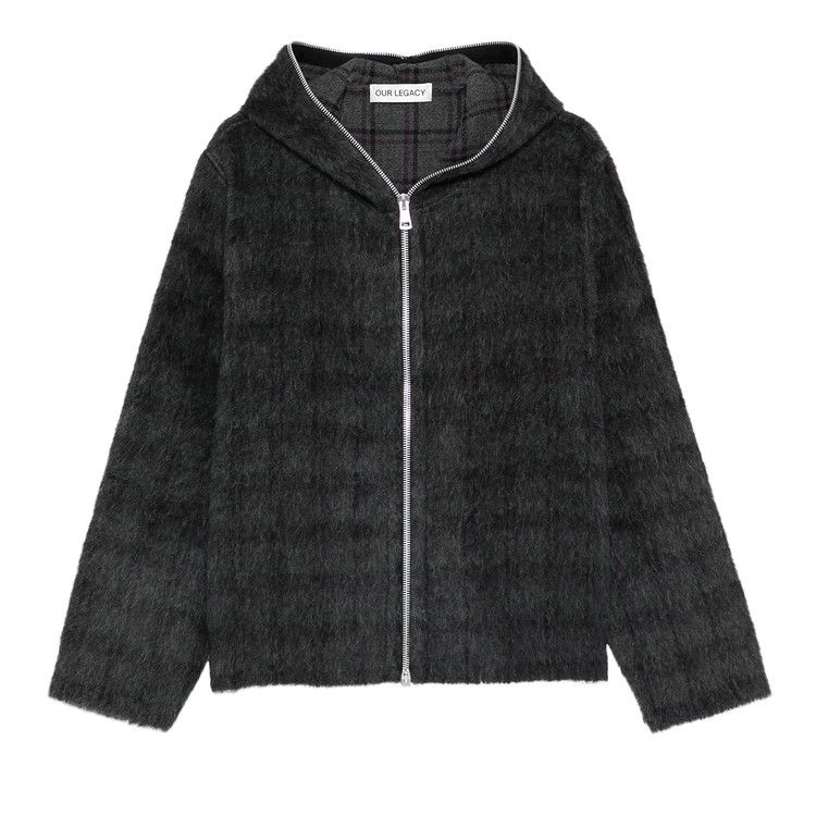 Our Legacy Full Zip Hood 'Fuzzed Plum Check'