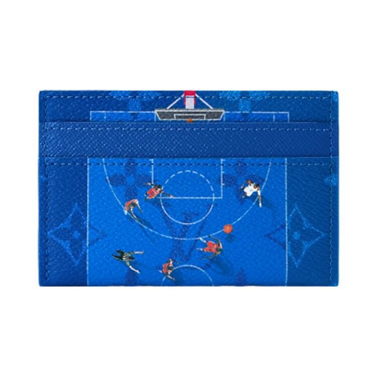 Louis Vuitton Double Card Holder 'Basketball Blue Monogram Canvas'