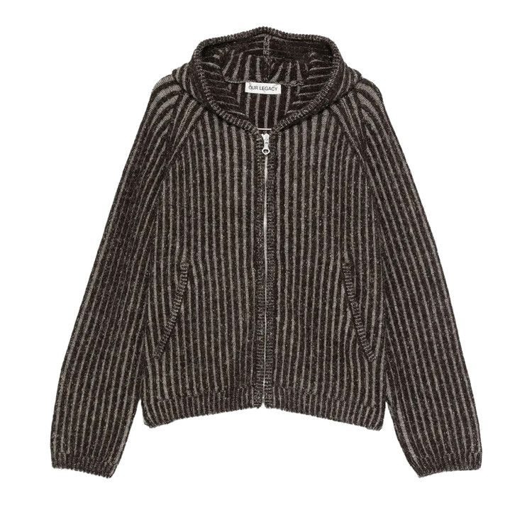 Our Legacy Level Hood Stripe Isels Wool Coat 'Vanise Brown'