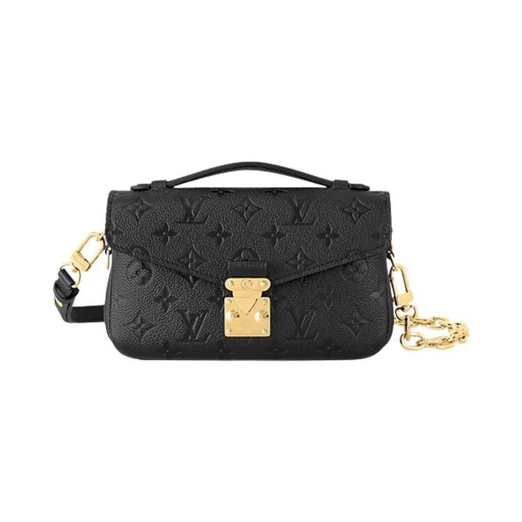 Louis Vuitton Pochette Metis East West 'Black Monogram Embossed Empreinte Cowhide Leather'