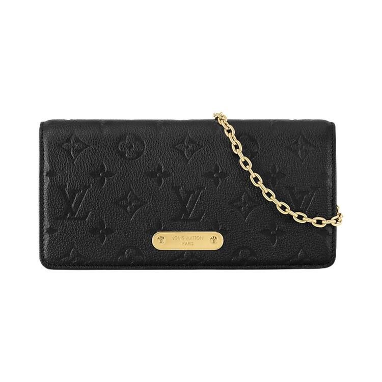 Louis Vuitton Wallet On Chain Lily 'Black Monogram Embossed Empreinte Cowhide Leather'