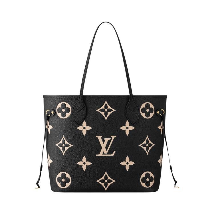 Louis Vuitton Neverfull MM 'Black/Beige Monogram Embossed Empreinte Cowhide Leather'