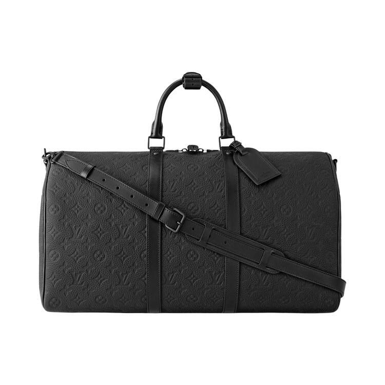 Louis Vuitton Keepall Bandoulière 50 'Black Embossed Cowhide Monogram Taurillon Leather'
