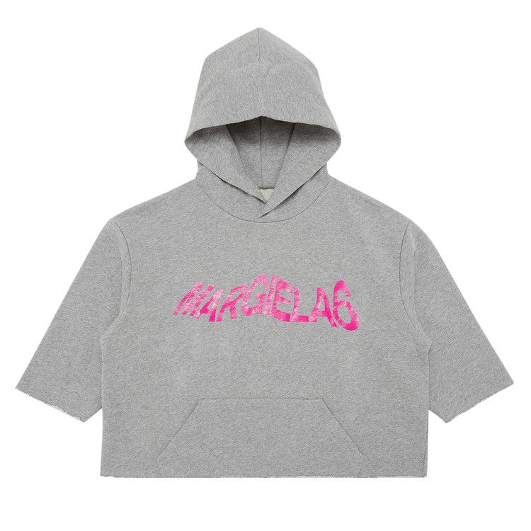 MM6 Maison Margiela Kids Hoodie 'Grey Melange/Super Pink'
