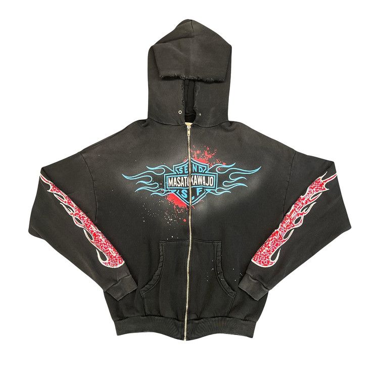 Secnd Slf x Masato Kawajo Firestorm Vintage Zip Up Hoodie 'Washed Black'