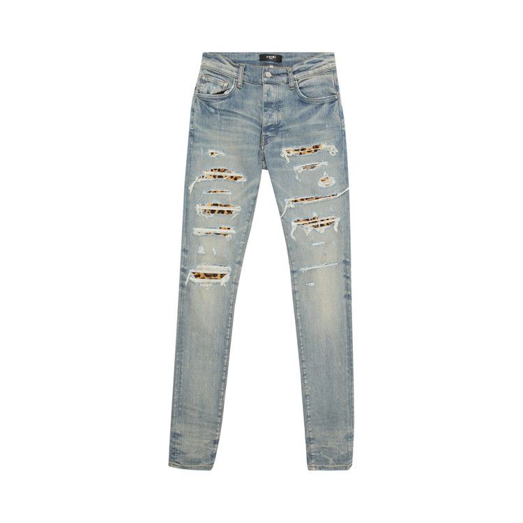 Amiri Leopard Thrasher Jeans 'Clay/Indigo'