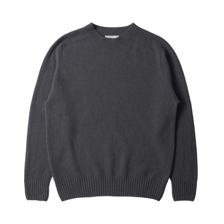 Margaret Howell Seamless Crew Neck Merino Cashmere 'Asphalt'