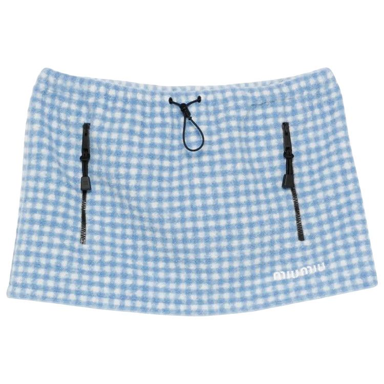 Miu Miu Pile Vichy Gonna 'Bianco/Cielo'