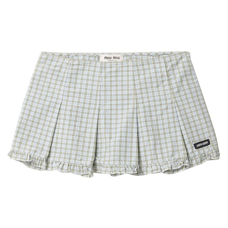 Miu Miu Check Gonna 'Bianco/Salvia'