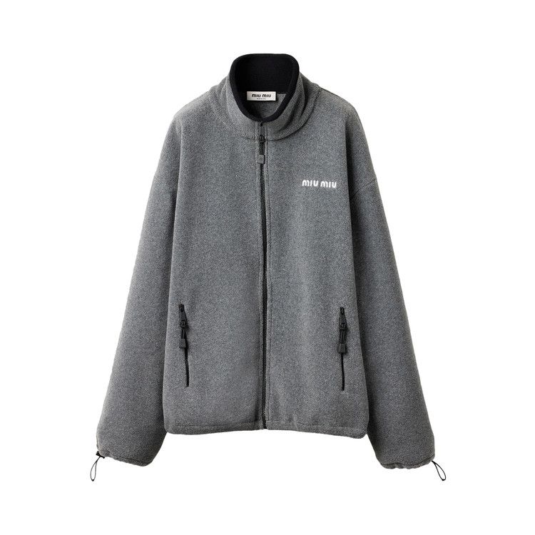 Miu Miu Fleece Zip Sweatshirt 'Grey'