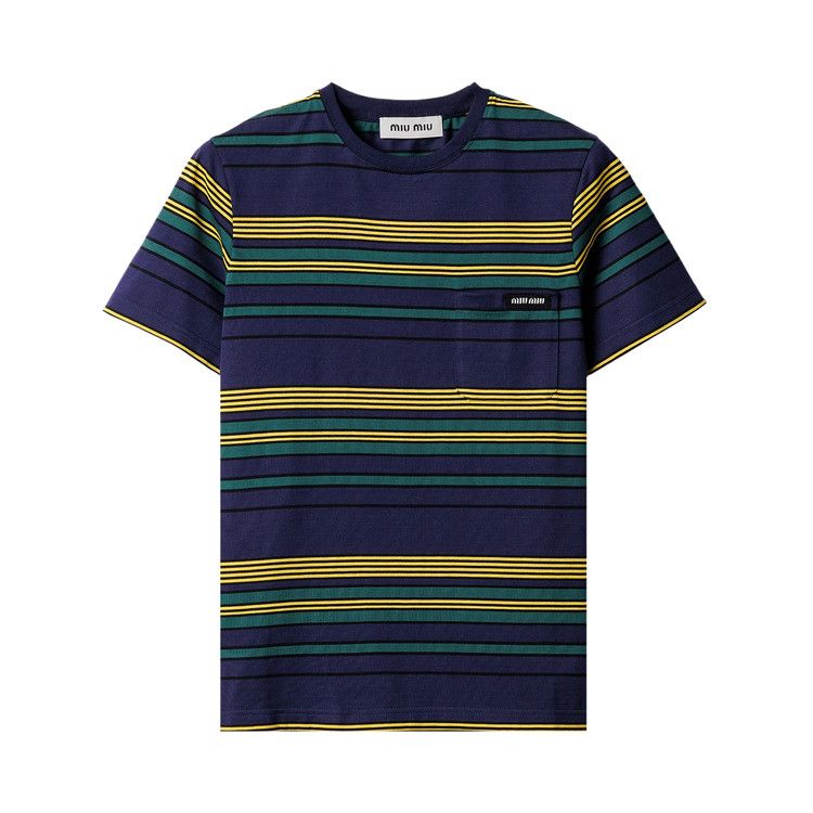 Miu Miu Striped Jersey Shirt 'Blue/Bottle'