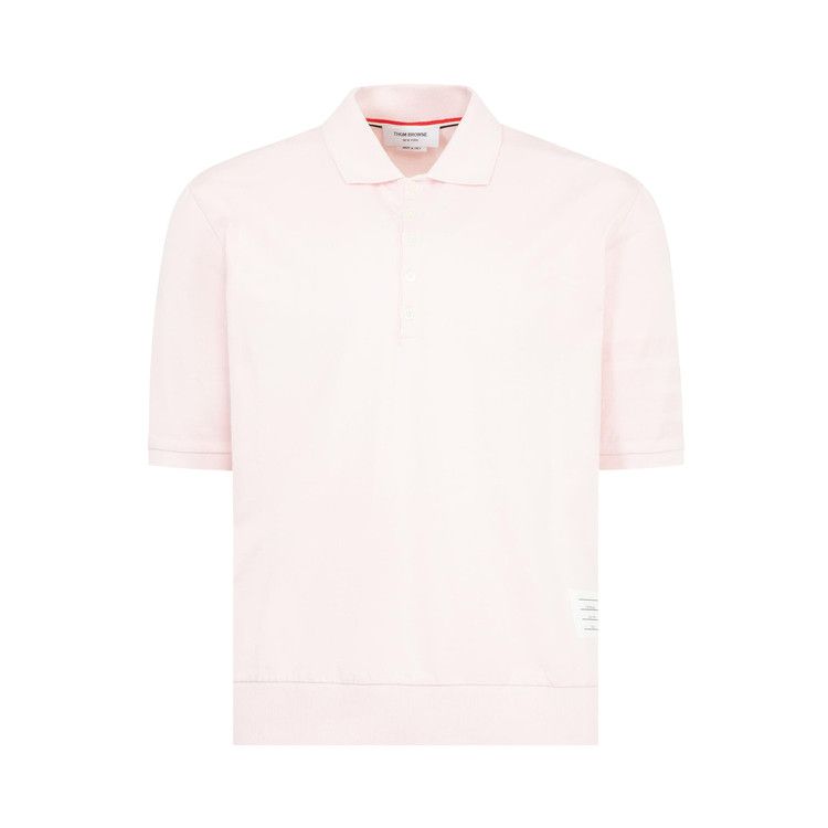 Thom Browne Overdyed 4 Bar Short-Sleeve Rib Cuff Polo 'Light Pink'