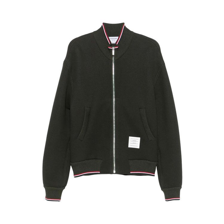 Thom Browne Oversized Funnel Neck Zip Up Jacket 'Green Melange'