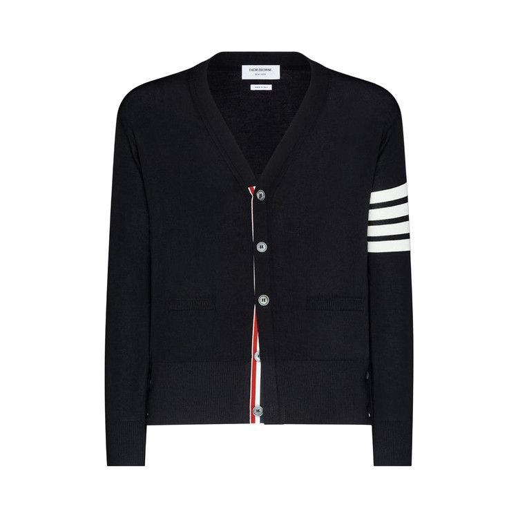 Thom Browne Classic 4 Bar Merino Wool V Neck Cardigan 'Black'